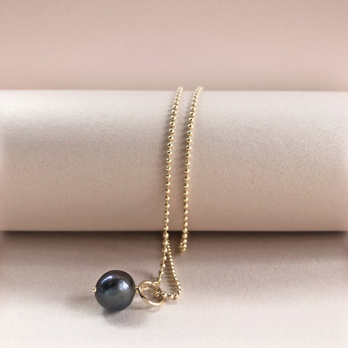 Black Pearl Drop Necklace