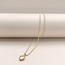 Load image into Gallery viewer, 14k Gold Puffed Heart Charm Necklace
