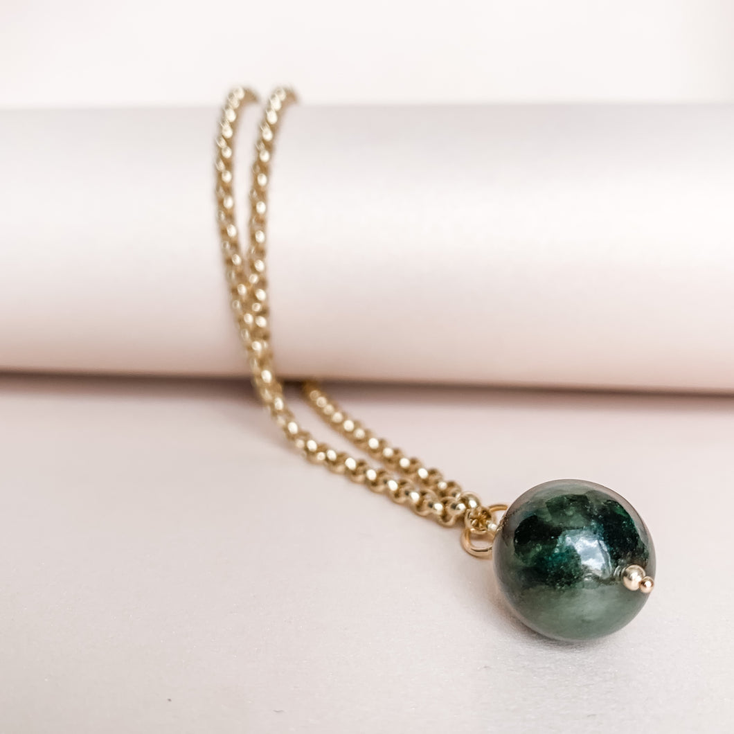 Natural Jade Drop Necklace