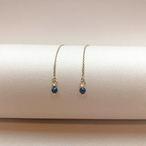 Gemstone & 14k Gold Threader Earrings