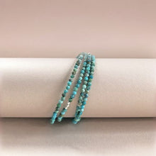 Load image into Gallery viewer, Modern Turquoise &amp; Sterling Silver Wrap Bracelet
