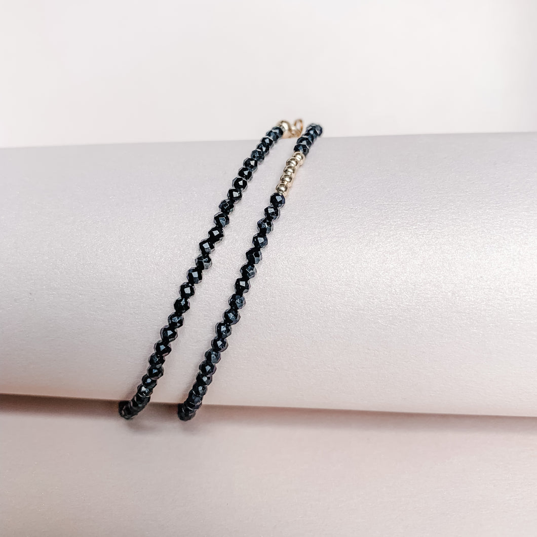 Asymmetrical Black Spinel Choker