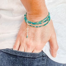 Load image into Gallery viewer, Modern Turquoise &amp; Sterling Silver Wrap Bracelet
